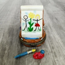 Artist Painter Easel Canvas Midwest of Cannon Falls Trinket Box Hinged Porcelain