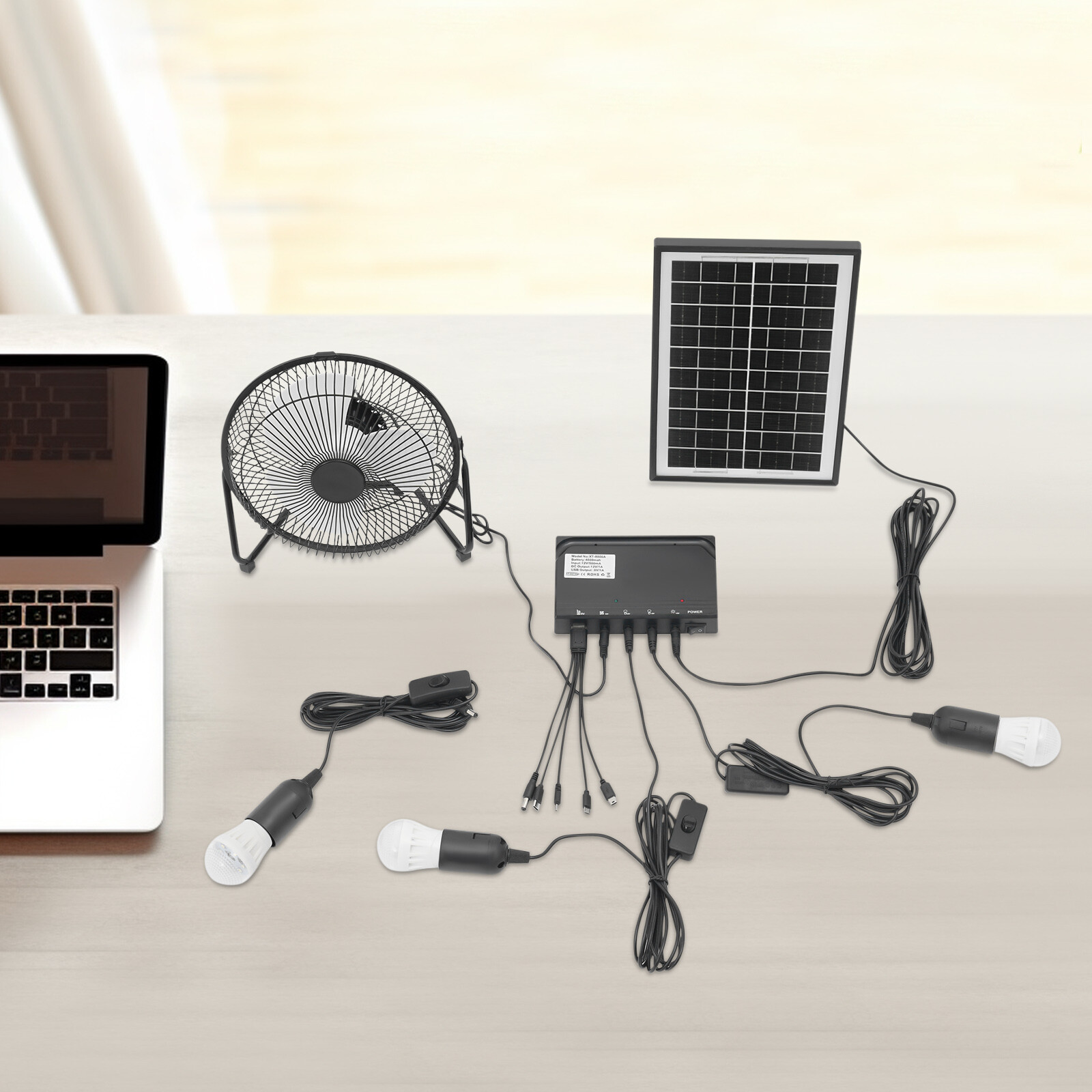 Portable Solar Power Panel Generator Kit Camping Battery Pack Power Station USA