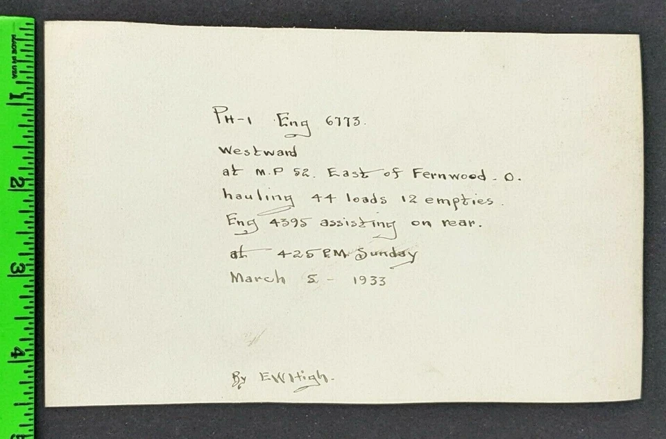 Vintage 1933 Steam Engine 6773 Train Railroad East of Fernwood Ohio Real Photo - Image 3 of 3