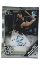 Steele Walker 2019 Bowman Chrome Autograph Refractor Card # CPA-SW, #192 / #499