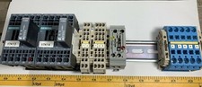 (2) Siemens 3RT2016-2BB42 Contactors on a Piece of Din Rail w/ Terminal Blocks