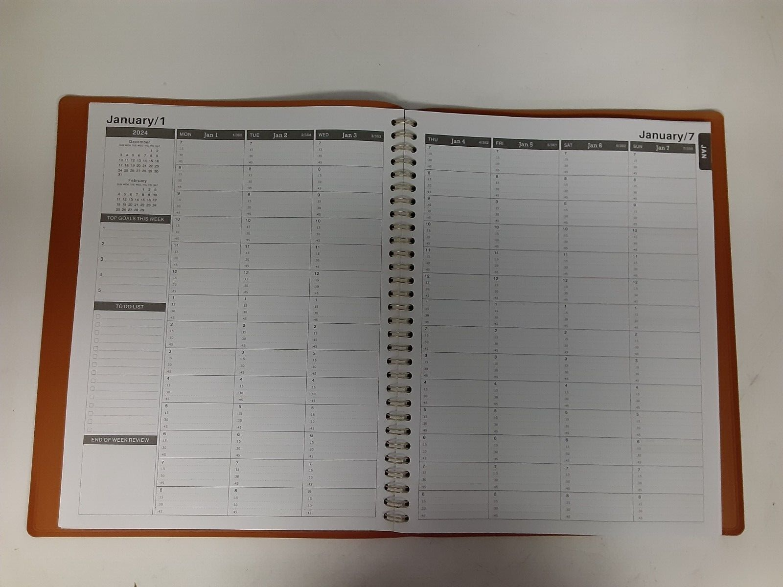 MaalBok 2024 Weekly Appointment Book Daily Hourly Planner for 2024