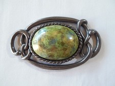 Vintage Chico's Women's Decorative Belt Buckle Fashion Design Green Gold
