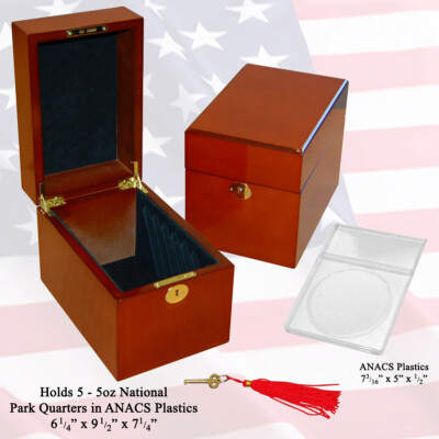  America the Beautiful 5oz  ANACS Graded Coin Box 