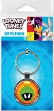 Looney Tunes Marvin The Martian Head Helmet Round Key Chain NEW UNUSED