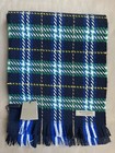 BURBERRY Navy Blue Lightweight Checker WOOL SCARF Size 90x10 in / 230x25 cm NEW — photo 1