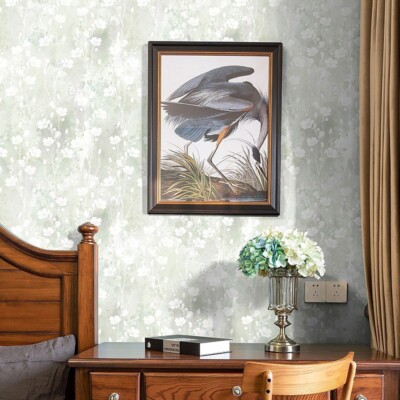 Vintage Botanical Peel And Stick Wallpaper – Cream & Blue Cactus Floral Design, Self-Adhesive, 17.3 X 118 Inches For Bedroom, Furniture, And Home Decor