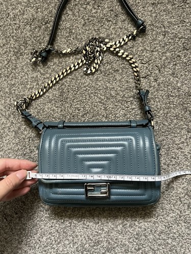 Fendi blue micro double baguette bag with palladium hardware and box - Picture 11 of 24