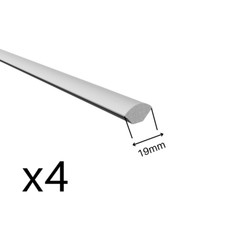 WHITE PVC PLASTIC QUADRANT TRIM 4 x 1200MM X 19MM  TRADE & DIY