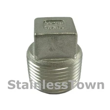Stainless Steel Square Head Pipe Plug 1/4" Type 304 18-8 StainlessTown