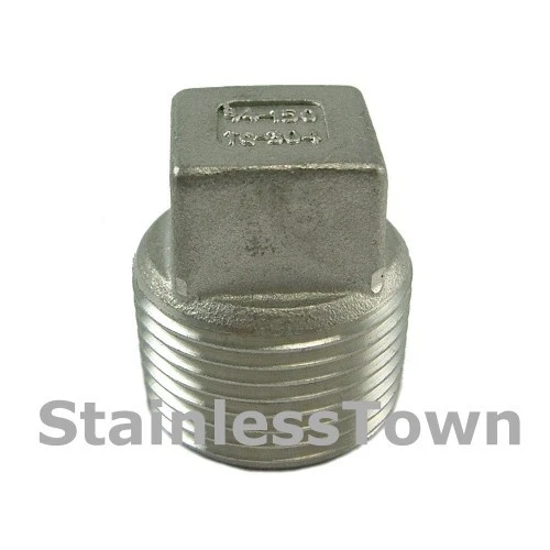 Stainless Steel Square Head Pipe Plug 1/4" Type 304 18-8 StainlessTown