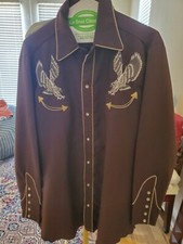 Vintage H Bar C Ranchwear Western Shirt Pearl Snap Brown