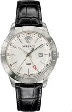 Versace VEBK00918 Univers white silver black Leather Men's Watch NEW