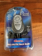 Memorex 870 Mini AM/FM Neck Radio w/ Earphones, Belt Clip Neck Strap