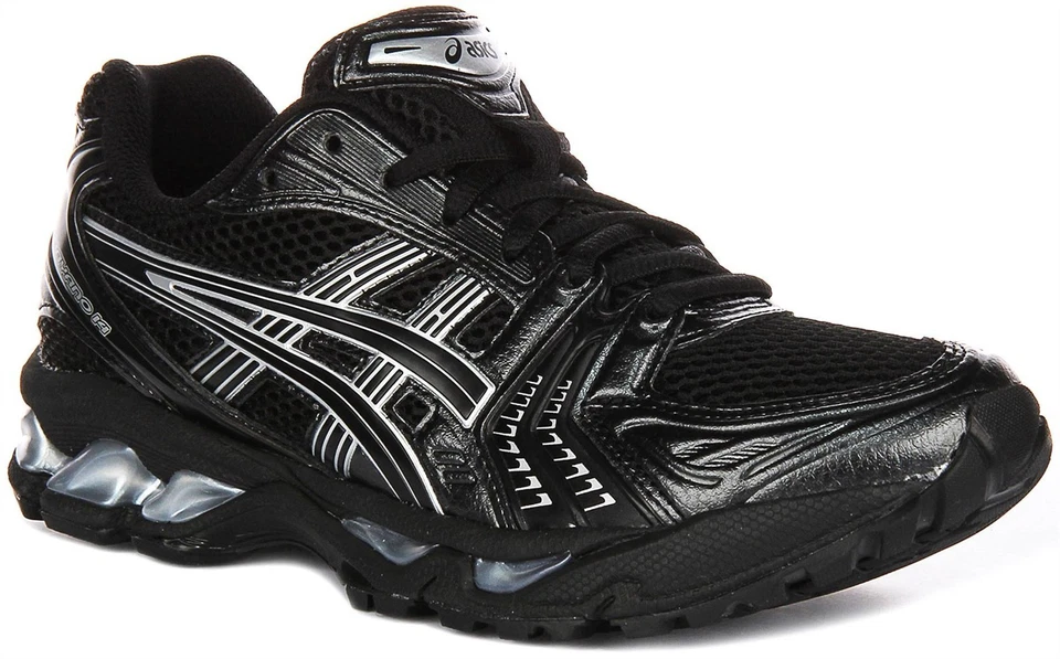 Asics Gel Kayano 14 con Lacci Rete Donna da Ginnastica Nero Argento UK 4 - 12 - Immagine 2 di 2