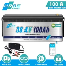 36V 100Ah LiFePO4 Lithium Battery 200A BMS 3840Wh for Golf Cart Marine Solar RV