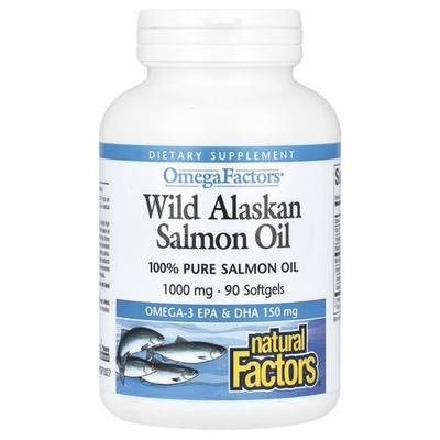 Natural Factors, Öl von wildem Alaska-Lachs, 1.000 mg, 90 Weichkapseln