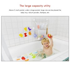 Large White Suction Cup Bath Toy Kids Storage Net