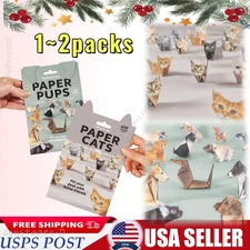 DIY Paper Cats - 50 Sheets DIY Origami Paper to Fold Cute Animal Decor Gift USA