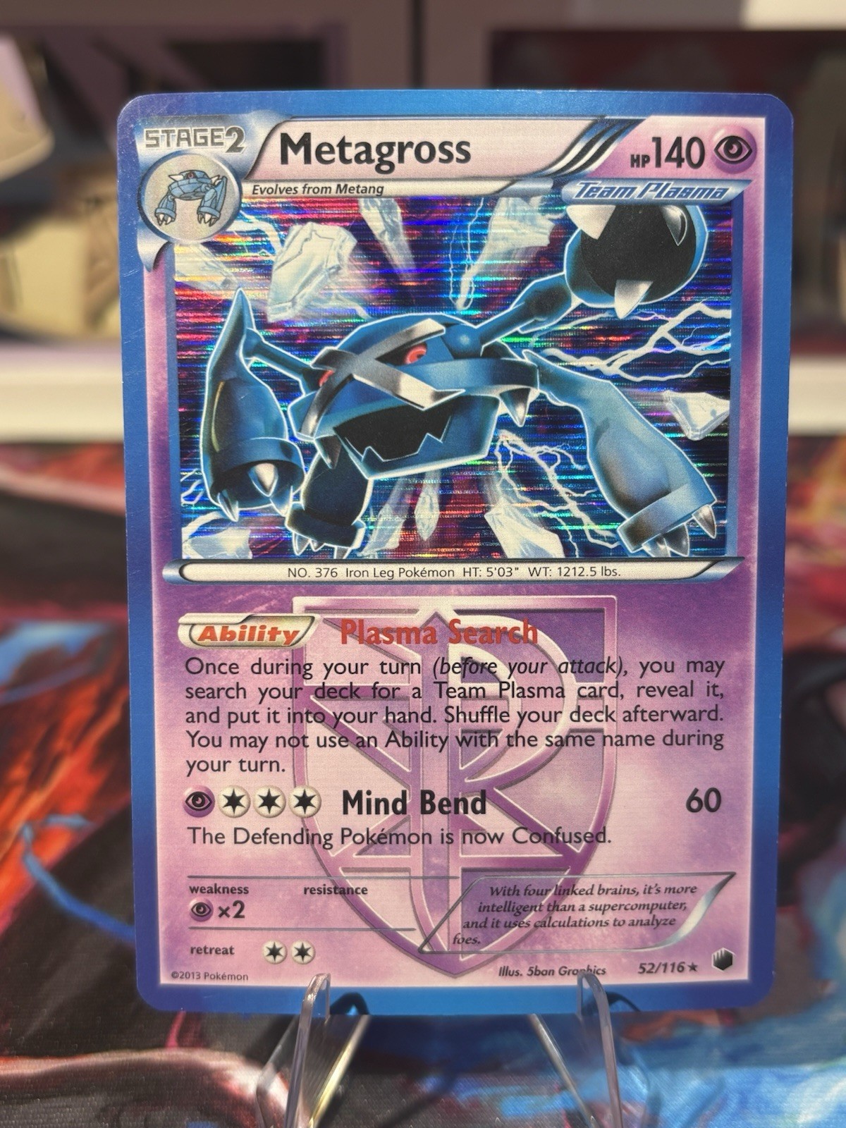 Pokemon 2013 B&W Plasma Freeze Metagross 52/116 [Team Plasma] Rare Holo LP
