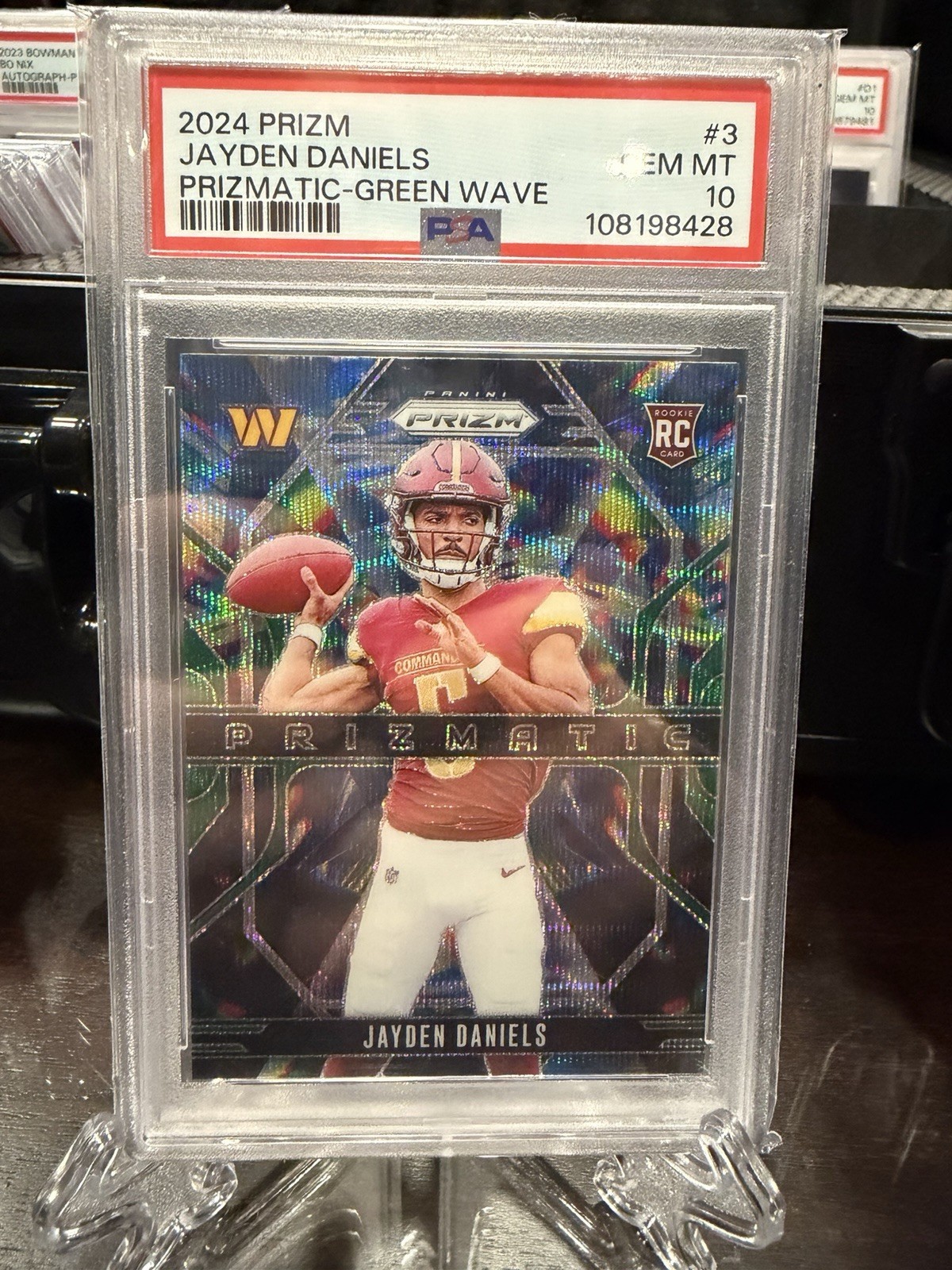 2024 Panini Prizm - Prizmatic Jayden Daniels #3 Green Wave Prizm (RC) PSA 10