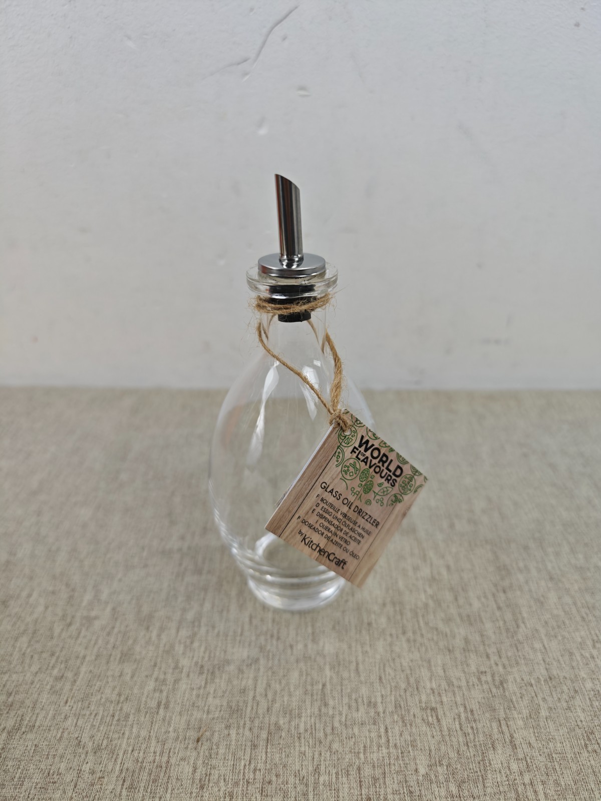 KitchenCraft World of Flavours Italian Vinegar Bottle / Oil Pourer, Glass, Belli