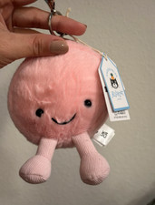 Jellycat Amuseables Pink Mia Macaron Bag Charm Plush Keychain Toy NWT