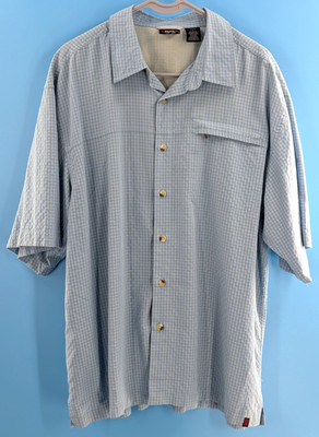 Alpine Design Men's Blue Check SS Outdoor Button Up Shirt Size Lg. EUC