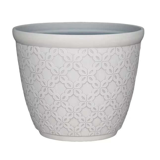2 plant pots White Round Two Planter - 4-inch