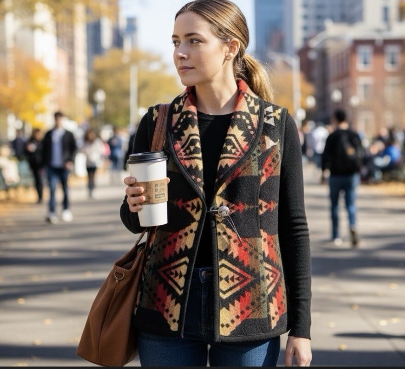 Pendleton Women’s Size Medium Virgin Wool With Le… - image 1