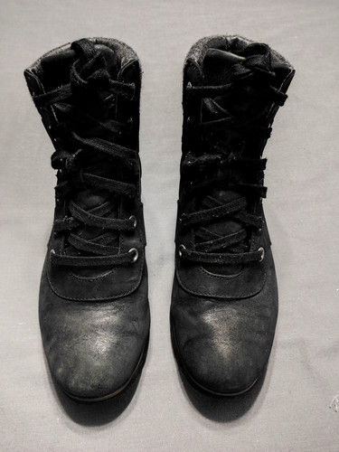 Sorel Boots Womens 8 Harlow Conquest Winter Black Lace Up Ankle Top NL3730-010