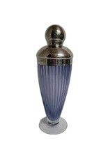 Vtg Art Deco Striped Hand Blown Glass Cocktai...