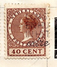 Netherlands 1924, Queen Wilhelmina in brown, 40 cents