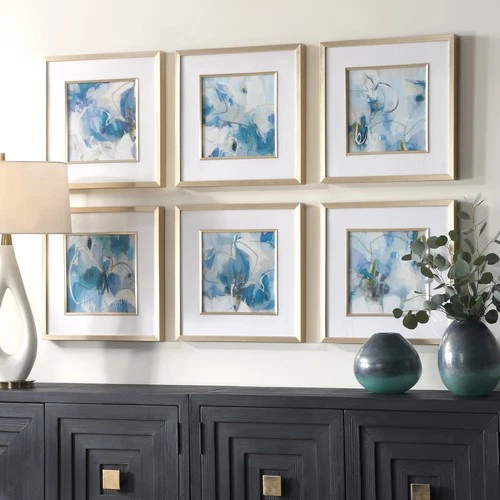 Uttermost 32354 Fresh Start Framed Floral Drawing Print - Set of - Blue - Picture 4 of 5