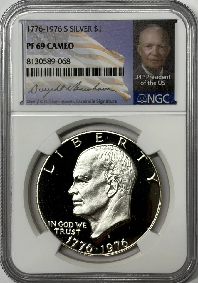 1776 -1976 S NGC PF69 Cameo Proof Silver Eisenhower Dollar Bicentennial - Image 3 of 3