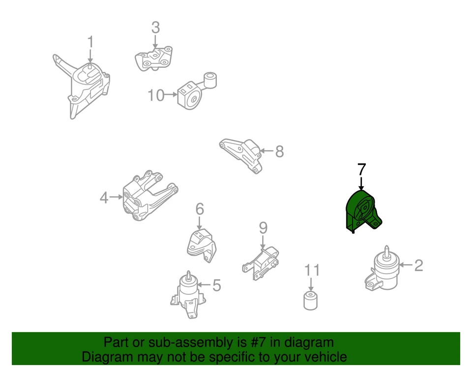 Genuine Nissan 2007-2011 Nissan Altima - Engine Mount 11320-JA80A - Image 3 of 3