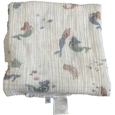 Little Unicorn Swaddle Blanket Baby Mermaid Cotton Muslin Wrap 41x41