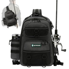 22L Fly Fishing Sling Bag - Fits 3x 3700 Tackle Boxes, 12 D-Rings, Rod Holste...