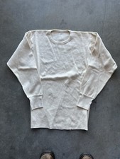 Vintage 70s 80s Thermal Waffle Knit Long Sleeve Blank Shirt Size XL