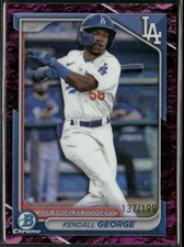 Kendall George 2024 Bowman Chrome Fuchsia Lunar Glow Refractor /199 Dodgers