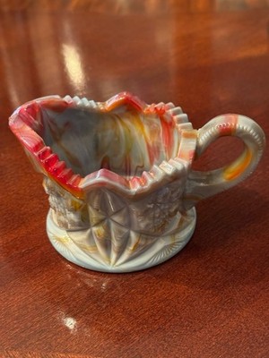 Northwood Sunburst on Gray/Red Slag Creamer