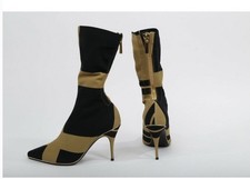 ZIMMERMANN Geometric Black Beige Mid-Calf  Sy...