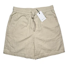 Collars & Co. Mens Linen Blend Resort Short Size Small Beige 7" Inseam NEW