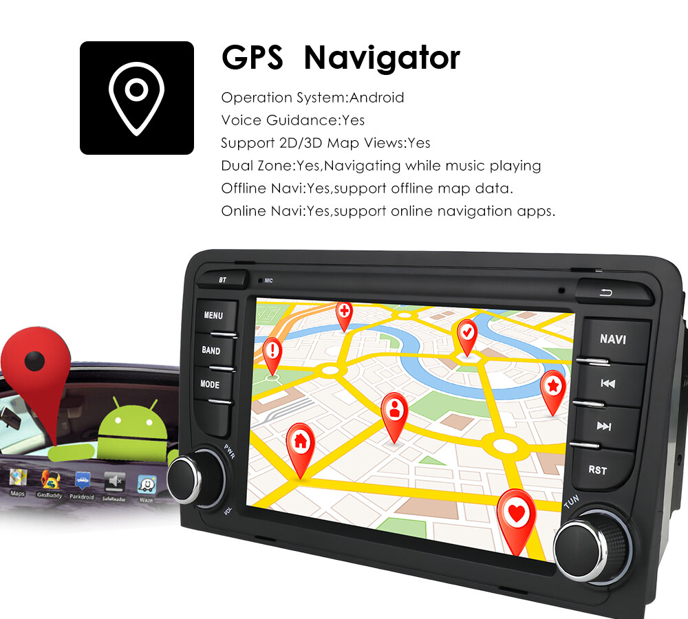 For Audi A3 2003-2013 Car Stereo Radio Fit Apple Carplay Android Auto GPS Wifi E