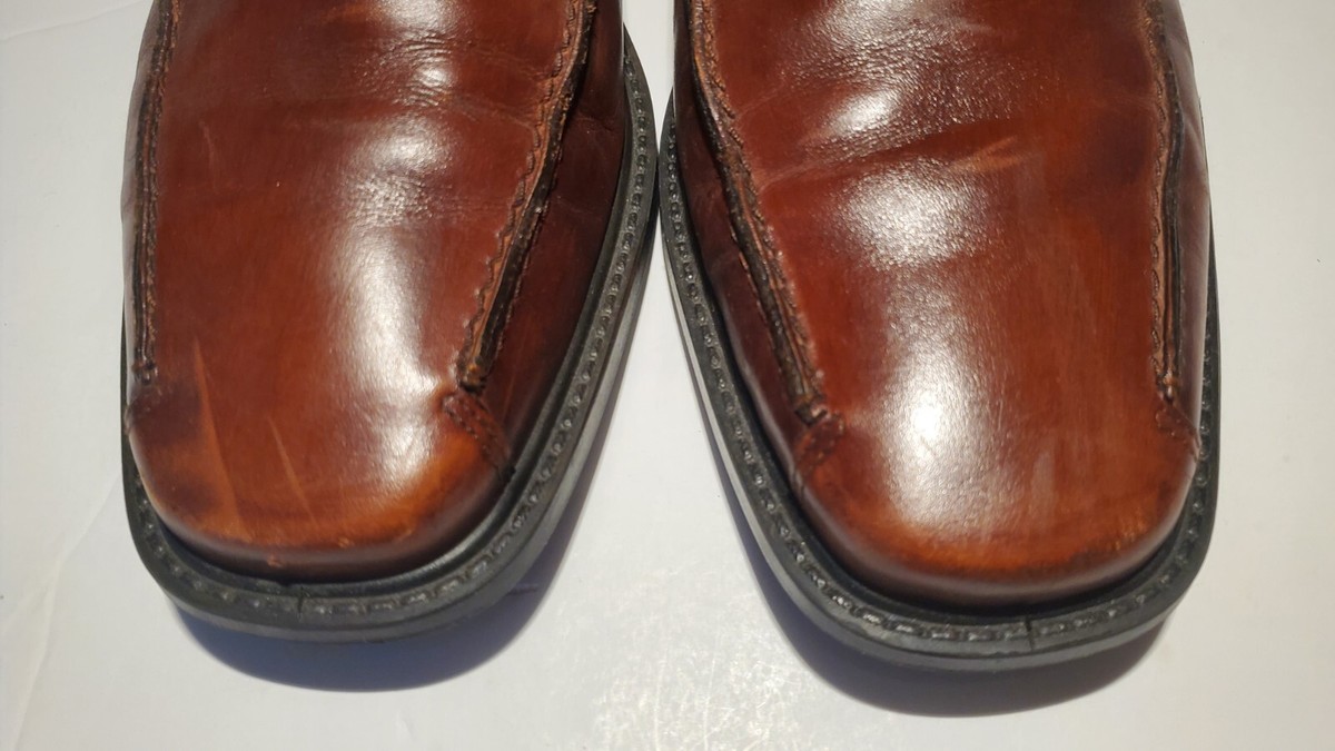 ECCO Shoes Mens 9 Brown Leather Slip On Loafers Dress Oxford Shock Point Comfort Ecco Shock Point Men main image 4