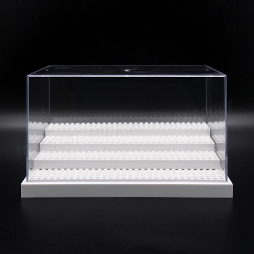 US 4-Steps White Acrylic Display Case Box For Minifigures Building Blocks Toys