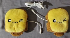 Hand Warmer - Fingerless, Plush, Super Cute Toast Shape USB connection