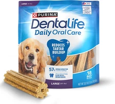 Purina Dentalife Made in USA Facilities Large Dog Dental Chews, Daily - 18 Ct. P