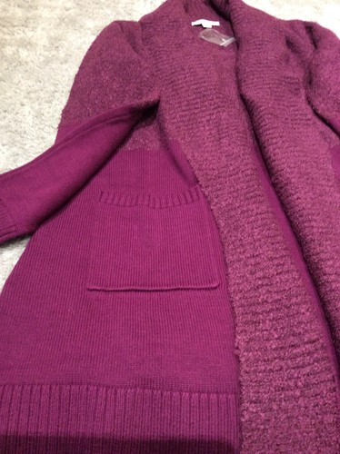Bnwt Edge To Edge Coatigan With Shawl Collar Size Medium Colour Rich Plum. - Picture 8 of 12