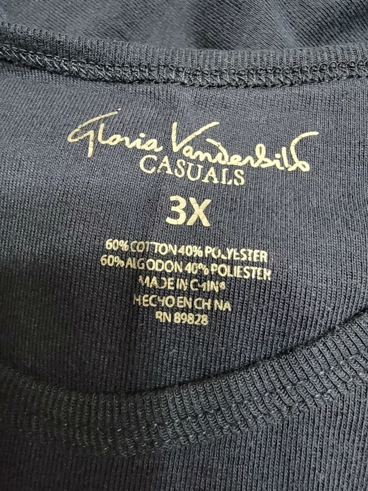 Gloria Vanderbilt Womens Shirt Top Blouse Size 3X Blue - Image 2 of 4